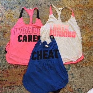 Bundle of 3 VS PINK workout tops size: Medium